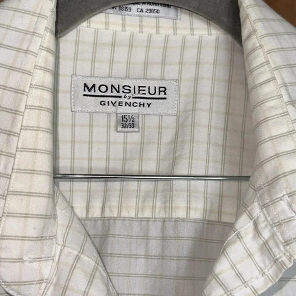 Vintage Mosieur by Givenchy Button Down Dress Shirt Size 15 1/2 - Picture 8 of 10